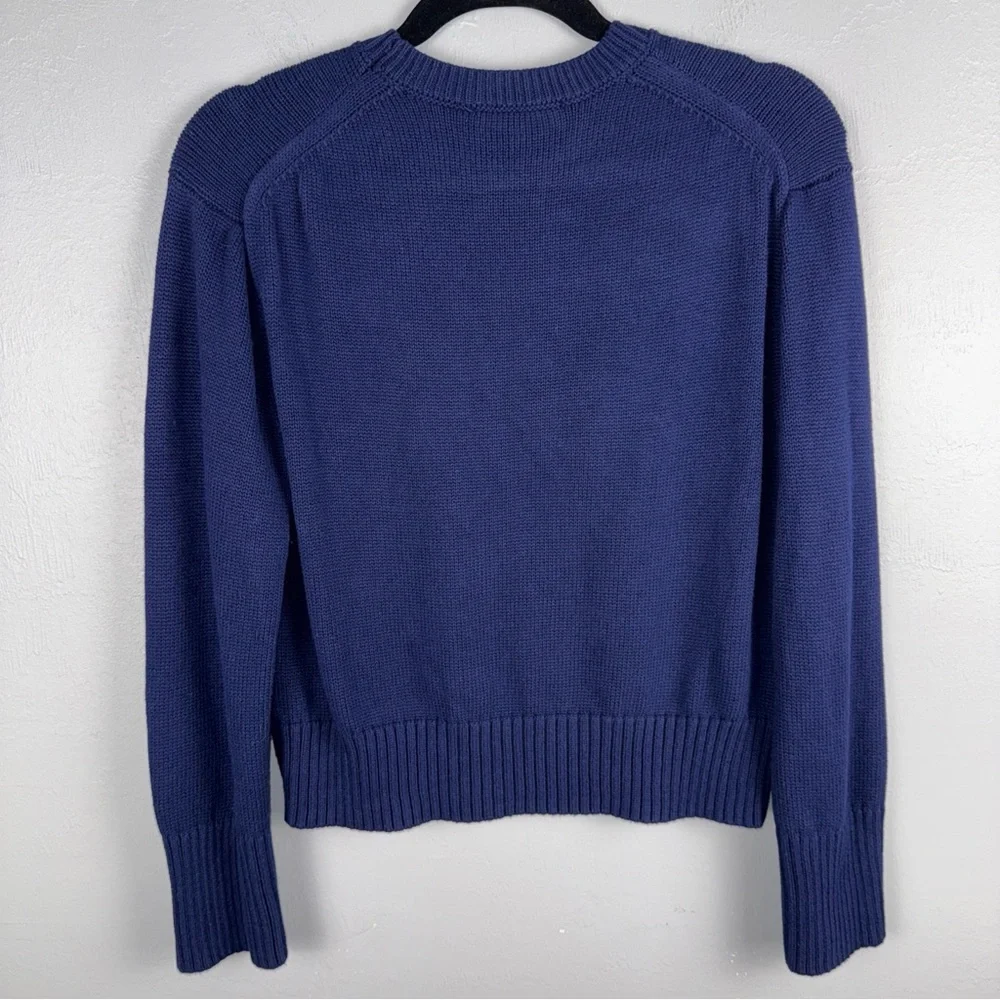Brit.NY Sweater Womens XS Navy‎ Crew Neck Knitted Pullover Preppy